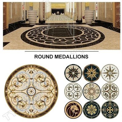 Urlár Cloch Marmair Tíleanna Mósáic Medallion Patrún Waterjet